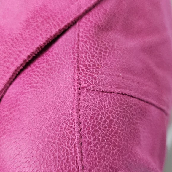 Lena Gabrielle Pink Fringe Moto Jacket – Size 12 - Picture 6 of 13